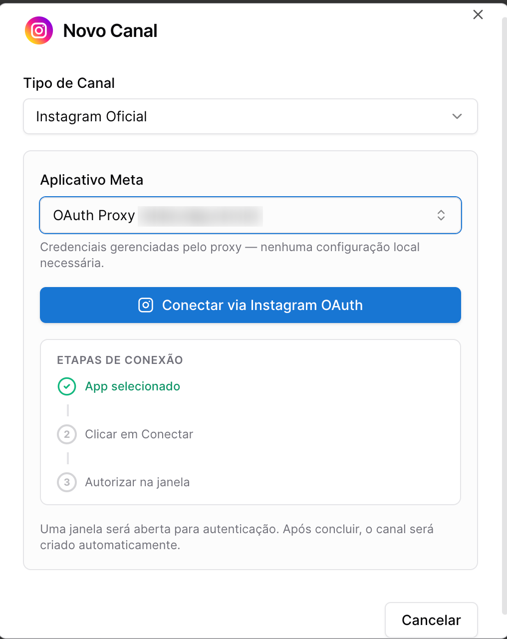 O sistema - conectar canal instagram